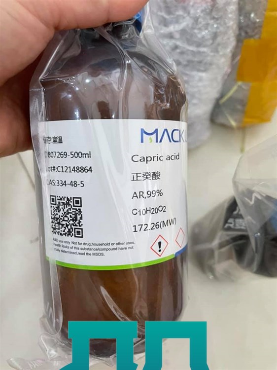 Axit capric - Axit decanoic C10H20O2 - Cas: 334-48-5