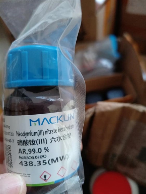 Neodymium (III) nitrate Hexahydrate - NdN3O9 - Cas: 16454-60-7